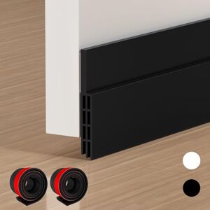 EXTSUD 2 Pack Adhesive Under Door Sweep Weather Stripping Soundproof Rubber Bottom Seal Strip Draft Stopper Draught Excluder, 100x5cm (Black) EXTSUD 2 Pack Adhesive Under Door Sweep Weather Stripping Soundproof Rubber Bottom Seal Strip Draft Stopper Draught Excluder, 100x5cm (Black)