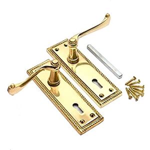Bulk Hardware Merriway BH03585 Lever Lock Door Handle Georgian Brass -1 Pcs Bulk Hardware Merriway BH03585 Lever Lock Door Handle Georgian Brass -1 Pcs