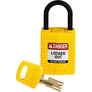 Brady SafeKey Compact Padlock, 33mm x 67mm x 19mm, Yellow Brady SafeKey Compact Padlock, 33mm x 67mm x 19mm, Yellow