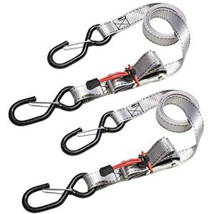 Master Lock 3113EURDAT Tie Down Strap with Hooks and Buckle, Grey, 1,80m x 25mm Straps, Pack of 2 Master Lock 3113EURDAT Tie Down Strap with Hooks and Buckle, Grey, 1,80m x 25mm Straps, Pack of 2