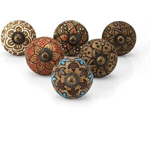 KPAVIR Handmade Set of 6 Antique Look Ceramic Drawer Knobs for Home, Kitchen, Bathroom or Office Comes with Bolts, Washer KPAVIR Handmade Set of 6 Antique Look Ceramic Drawer Knobs for Home, Kitchen, Bathroom or Office Comes with Bolts, Washer