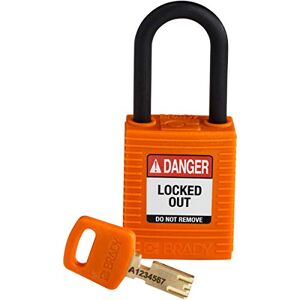 Brady SafeKey Nylon Padlock, 38mm x 84mm x 19mm, Orange Brady SafeKey Nylon Padlock, 38mm x 84mm x 19mm, Orange