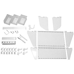 Wall Control Slotted Tool Board Workstation Accessory Kit Pegboard and Slotted Tool Board - White Wall Control Slotted Tool Board Workstation Accessory Kit Pegboard and Slotted Tool Board - White