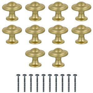 Amig Pack of 10 Cabinet Knobs Diameter Ø30 mm Brushed Gold Color Made of Zamak Drawer and Cabinet Pulls for Kitchen and Bathroom with Modern Style Mod. 809 Amig Pack of 10 Cabinet Knobs Diameter Ø30 mm Brushed Gold Color Made of Zamak Drawer and Cabinet Pulls for Kitchen and Bathroom with Modern Style Mod. 809