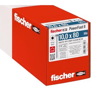 fischer PowerFast II HWTF 10.0 x 80, Powerful Wood Screws with Hex Head, Inner Star Socket and Full Thread, for Constructive Wood Construction, Pack of 50 fischer PowerFast II HWTF 10.0 x 80, Powerful Wood Screws with Hex Head, Inner Star Socket and Full Thread, for Constructive Wood Construction, Pack of 50