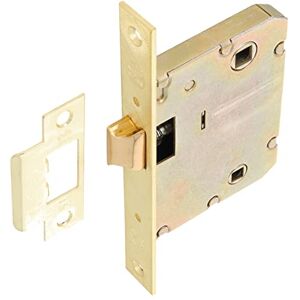 Amig Unified Entry Latch 50 mm with Reversible Tab Mod.4100 Steel with Brass Finish for Interior Passage Wood Doors for Bathrooms, Kitchens or Rooms Amig Unified Entry Latch 50 mm with Reversible Tab Mod.4100 Steel with Brass Finish for Interior Passage Wood Doors for Bathrooms, Kitchens or Rooms