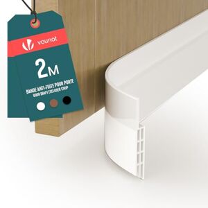 VOUNOT ® Door Draught Excluder Strip, Draft Excluder Under Door for Energy Saving, Soundproof, Weatherproof, Dust Reduction Door Seal for Home, Entrance, 200x5cm, White VOUNOT ® Door Draught Excluder Strip, Draft Excluder Under Door for Energy Saving, Soundproof, Weatherproof, Dust Reduction Door Seal for Home, Entrance, 200x5cm, White
