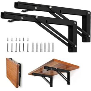 Storystore Folding Shelf Brackets Heavy Duty Metal Collapsible Shelf Bracket for Bench Table, Shelf Hinge Wall Mounted Space Saving DIY Bracket, Max Load: 150 lb 2 PCS (14 Inch, Black) Storystore Folding Shelf Brackets Heavy Duty Metal Collapsible Shelf Bracket for Bench Table, Shelf Hinge Wall Mounted Space Saving DIY Bracket, Max Load: 150 lb 2 PCS (14 Inch, Black)