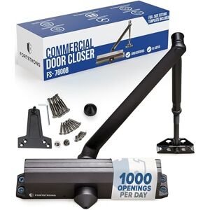 FORTSTRONG Commercial Door Closer FS-7600B Black Adjustable Grade 1 Commercial Standard Automatic Door Closing Mechanism – ADA Compliant Aluminium Finish – Medium Traffic Areas UL Listed FORTSTRONG Commercial Door Closer FS-7600B Black Adjustable Grade 1 Commercial Standard Automatic Door Closing Mechanism – ADA Compliant Aluminium Finish – Medium Traffic Areas UL Listed