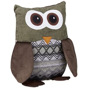 Relaxdays Owl Door Stop, Fabric Doorstop, Floor Door Bumper, Children, Decorative, HxWxD: 24 x 14 x 14 cm, Brown Relaxdays Owl Door Stop, Fabric Doorstop, Floor Door Bumper, Children, Decorative, HxWxD: 24 x 14 x 14 cm, Brown