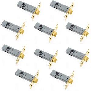 Sterling TML130BP Internal 3" / 75mm Brass Tubular Mortice Latch, 10 Pack, Nickel Sterling TML130BP Internal 3" / 75mm Brass Tubular Mortice Latch, 10 Pack, Nickel