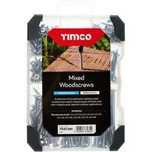 Timco A2 Stainless Steel Woodscrews - 340 Pieces Timco A2 Stainless Steel Woodscrews - 340 Pieces