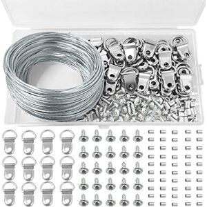 NORTHERN BROTHERS 30M Picture Hanging Wire Picture Hooks Picture Hanging Hooks Picture Hanging Kit with D Ring Picture Hangers, Crimping Loop Sleeve NORTHERN BROTHERS 30M Picture Hanging Wire Picture Hooks Picture Hanging Hooks Picture Hanging Kit with D Ring Picture Hangers, Crimping Loop Sleeve