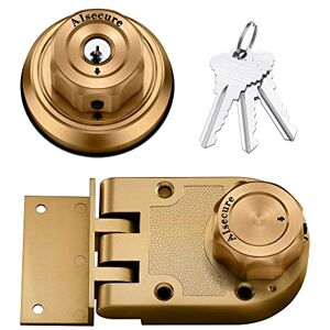 AIsecure Brass Deadbolt Lock - Heavy Guard Security Keyless Twist to Lock AIsecure Brass Deadbolt Lock - Heavy Guard Security Keyless Twist to Lock