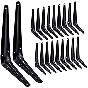 Janyang 20 Pack Shelf Brackets 8 Inch, Heavy Duty Heavy Duty Black Metal Floating Shelf Bracket, Rustic Farmhouse Decorative Iron L Bracket, J Brackets Wall Angel Corner Brace for Wood Shelves Janyang 20 Pack Shelf Brackets 8 Inch, Heavy Duty Heavy Duty Black Metal Floating Shelf Bracket, Rustic Farmhouse Decorative Iron L Bracket, J Brackets Wall Angel Corner Brace for Wood Shelves