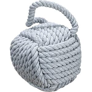 Creative Labs Nautical Rope Knot Decorative Cotton Door Stop, Grey Creative Labs Nautical Rope Knot Decorative Cotton Door Stop, Grey