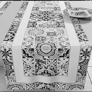 PETTI Artigiani Italiani - Italian Table Runner - Vietri Black - 40x140cm - Table Runner PETTI Artigiani Italiani - Italian Table Runner - Vietri Black - 40x140cm - Table Runner