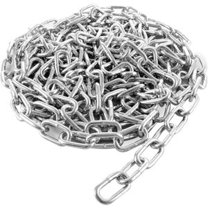 ASelected 5M Heavy Duty Galvanized Chain 5MM Stainless Steel Chain Links, Gate Chain Lock for Outdoor Fences, Pet Cages, Horse Goat Cow Corral Supplies,Silver ASelected 5M Heavy Duty Galvanized Chain 5MM Stainless Steel Chain Links, Gate Chain Lock for Outdoor Fences, Pet Cages, Horse Goat Cow Corral Supplies,Silver