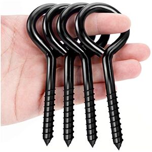 ZAUGONTW 5 Inch Eye Bolts Screw in Hooks Stainless Steel, 4 Pcs Black Large Screw Eye Hooks for Hanging, Tie-Downs, Heavy-Duty Applications ZAUGONTW 5 Inch Eye Bolts Screw in Hooks Stainless Steel, 4 Pcs Black Large Screw Eye Hooks for Hanging, Tie-Downs, Heavy-Duty Applications