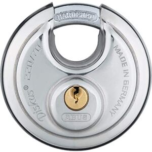 ABUS Discus Padlock 220/70 Made of Stainless Steel with 360° All-Round Protection Security Level 7 incl. 2 Keys Silver ABUS Discus Padlock 220/70 Made of Stainless Steel with 360° All-Round Protection Security Level 7 incl. 2 Keys Silver
