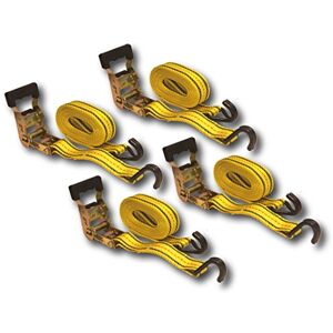 HFS (R) 4pcs 1-1/2 x 15 ft Heavy Duty Ratchet Cargo Tie Down Straps 3000 lbs Dual J-Hooks HFS (R) 4pcs 1-1/2 x 15 ft Heavy Duty Ratchet Cargo Tie Down Straps 3000 lbs Dual J-Hooks