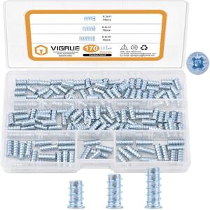 VIGRUE Pack of 170 Euro Screws with Countersunk Head for Furniture Screws, Phillips Screws 6.3 x 11 mm, 6.3 x 13 mm, 6.3 x 16 mm, Galvanised Steel, for Furniture Hinges, Drawer Guides, Full Thread VIGRUE Pack of 170 Euro Screws with Countersunk Head for Furniture Screws, Phillips Screws 6.3 x 11 mm, 6.3 x 13 mm, 6.3 x 16 mm, Galvanised Steel, for Furniture Hinges, Drawer Guides, Full Thread