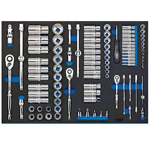 Draper 63539 1/4", 3/8" and 1/2" Socket 96 Piece Set in Full Plus Drawer Eva Insert Tray , Blue Draper 63539 1/4", 3/8" and 1/2" Socket 96 Piece Set in Full Plus Drawer Eva Insert Tray , Blue