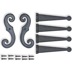 Perfect Shutters Decorative Vinyl Shutter Hinges and S Holdback Hooks for Exterior Decorative Shutters, Black (Set) by Perfect Shutters Decorative Vinyl Shutter Hinges and S Holdback Hooks for Exterior Decorative Shutters, Black (Set) by