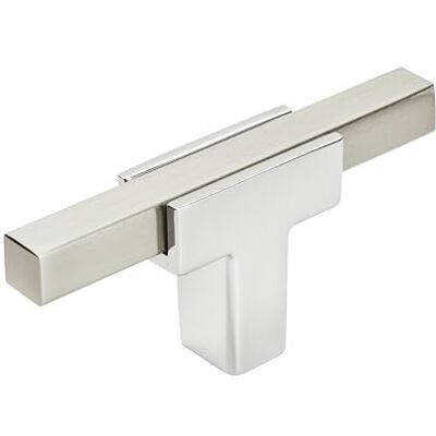 Amerock Urbanite 2-5/8 in (67 mm) Length Polished Chrome/Satin Nickel Cabinet Knob Amerock Urbanite 2-5/8 in (67 mm) Length Polished Chrome/Satin Nickel Cabinet Knob