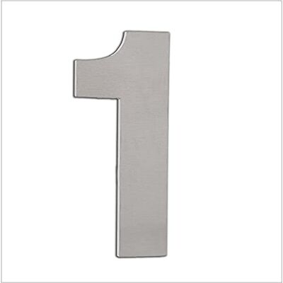 EVI Herrajes House Number 12cm Adhesive Stainless Steel Door Numbers Waterproof "1" Digit EVI Herrajes House Number 12cm Adhesive Stainless Steel Door Numbers Waterproof "1" Digit