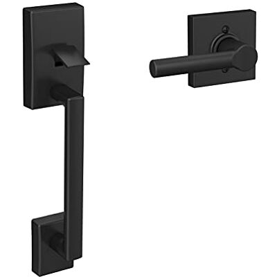 SCHLAGE FE285 CEN 622 BRW COL Century Front Entry Handle and Broadway Lever with Collins Trim Lower Half Grip, Interior, Matte Black SCHLAGE FE285 CEN 622 BRW COL Century Front Entry Handle and Broadway Lever with Collins Trim Lower Half Grip, Interior, Matte Black