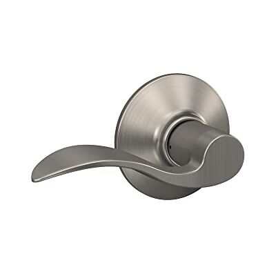 SCHLAGE F10VACC619 Accent Door Lever Hall & Closet Passage Handle, Satin Nickel, 1 Pack SCHLAGE F10VACC619 Accent Door Lever Hall & Closet Passage Handle, Satin Nickel, 1 Pack