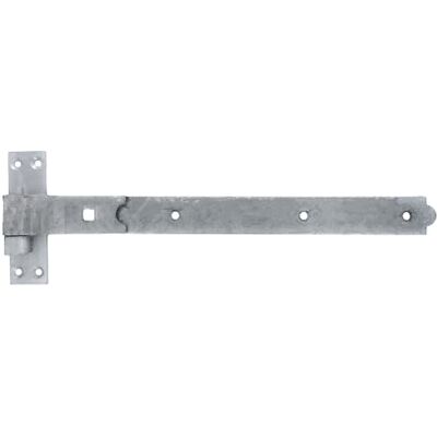 Merriway BH07120 Gate Hinge Heavy Duty Hook & Band Cranked Necked Galvanised, Silver Tone, 400 x 45 x 4mm Merriway BH07120 Gate Hinge Heavy Duty Hook & Band Cranked Necked Galvanised, Silver Tone, 400 x 45 x 4mm