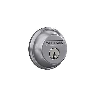 SCHLAGE B60 N 626 Deadbolt, Keyed 1 Side, Highest Residential Security, Satin Chrome SCHLAGE B60 N 626 Deadbolt, Keyed 1 Side, Highest Residential Security, Satin Chrome