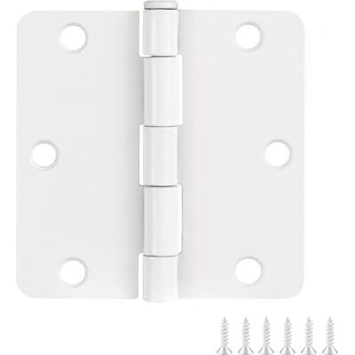 Design House Door Hinges for Interior Doors 6-Pack 3.5-inch x 3.5-inch – Rounded 1/4-inch Radius Steel Door Hinge – Painted White – Fits Standard Doors – 186049 Design House Door Hinges for Interior Doors 6-Pack 3.5-inch x 3.5-inch – Rounded 1/4-inch Radius Steel Door Hinge – Painted White – Fits Standard Doors – 186049