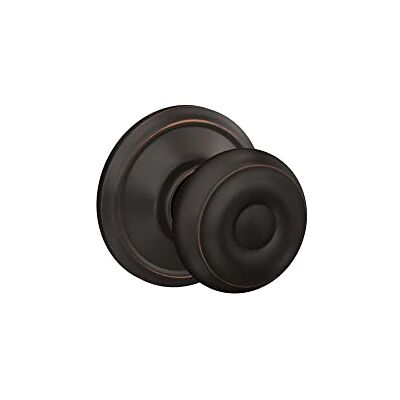 SCHLAGE F10 V GEO 716 Georgian Door Knob Hall & Closet Passage Lock, Aged Bronze, Pack of 1 SCHLAGE F10 V GEO 716 Georgian Door Knob Hall & Closet Passage Lock, Aged Bronze, Pack of 1