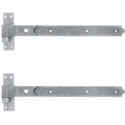 Merriway BH06865 (2 Pcs) Gate Hinges Heavy Duty Hook and Band Cranked Necked Galvanised 400mm (16 Inch) Pack of 2 Pieces Merriway BH06865 (2 Pcs) Gate Hinges Heavy Duty Hook and Band Cranked Necked Galvanised 400mm (16 Inch) Pack of 2 Pieces