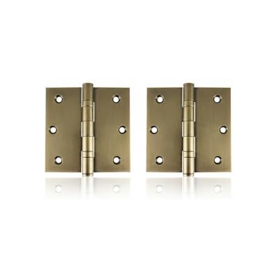 Jdel Set of 2 Antique Hinges – Classic Design for Cabinets, Doors, Chests, Boxes, Retro Vintage Style, Measures 4.0 x 4.0 x 2.5 mm Square Edge – Without Finial and with 2 Bearings Brass English Bronze Jdel Set of 2 Antique Hinges – Classic Design for Cabinets, Doors, Chests, Boxes, Retro Vintage Style, Measures 4.0 x 4.0 x 2.5 mm Square Edge – Without Finial and with 2 Bearings Brass English Bronze