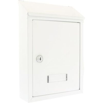 Burg-Wachter MB09 Avon Rear Entry Wall Mounted Galvanised Steel Lockable Weatherproof Post Box White 21x30x7cm Burg-Wachter MB09 Avon Rear Entry Wall Mounted Galvanised Steel Lockable Weatherproof Post Box White 21x30x7cm