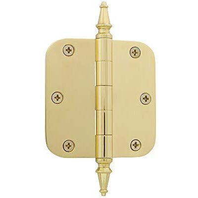 Nostalgic Warehouse 746073 3.5" Steeple Tip Residential Hinge with 5/8" Radius Corners Door, Polished Brass Nostalgic Warehouse 746073 3.5" Steeple Tip Residential Hinge with 5/8" Radius Corners Door, Polished Brass