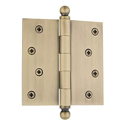 Nostalgic 728357 4" Ball Tip Residential Hinge with Square Corners Door, Antique Brass Nostalgic 728357 4" Ball Tip Residential Hinge with Square Corners Door, Antique Brass