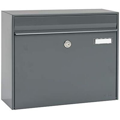 Renz MEFA Vals 101 101500DE Letterbox with Name Plate Grey Postbox with Lock Size 310 x 385 x 137 mm Renz MEFA Vals 101 101500DE Letterbox with Name Plate Grey Postbox with Lock Size 310 x 385 x 137 mm