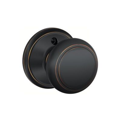SCHLAGE Lock Company F170AND716 F170 and 716 Andover Single Dummy Door Knob, Aged Bronze SCHLAGE Lock Company F170AND716 F170 and 716 Andover Single Dummy Door Knob, Aged Bronze