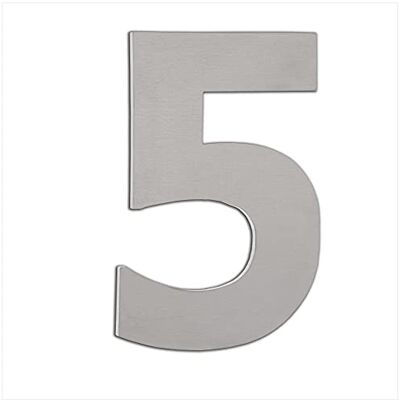 EVI Herrajes House Number 12cm Adhesive Stainless Steel Door Numbers Waterproof "5" Digit EVI Herrajes House Number 12cm Adhesive Stainless Steel Door Numbers Waterproof "5" Digit