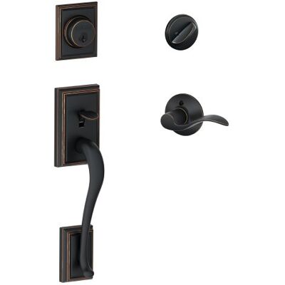 SCHLAGE F60 ADD 716 Acc LH Addison Handle Set with Accent Lever Interior Left Hand, Aged Bronze SCHLAGE F60 ADD 716 Acc LH Addison Handle Set with Accent Lever Interior Left Hand, Aged Bronze