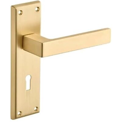 Designer Levers Balmoral Lever Lock Door Handle, Brushed Brass Fixings included; for for interior doors; zinc construction; includes 1 pair and fixings. Designer Levers Balmoral Lever Lock Door Handle, Brushed Brass Fixings included; for for interior doors; zinc construction; includes 1 pair and fixings.