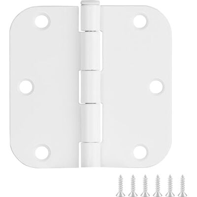 Design House Door Hinges for Interior Doors 6-Pack 3.5-inch x 3.5-inch – Rounded 5/8-inch Radius Steel Door Hinge – Painted White – Fits Standard Doors – 189605 Design House Door Hinges for Interior Doors 6-Pack 3.5-inch x 3.5-inch – Rounded 5/8-inch Radius Steel Door Hinge – Painted White – Fits Standard Doors – 189605