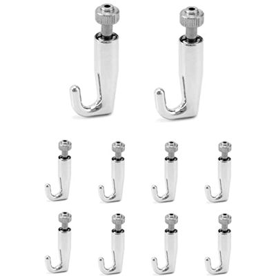 QWORK Art Gallery Display Wire Rope Hanger Hooks, 10 Pack Adjustable Metal Hooks Fit 2.0mm Steel Cables Wire Rope, Gallery Picture Hanging System QWORK Art Gallery Display Wire Rope Hanger Hooks, 10 Pack Adjustable Metal Hooks Fit 2.0mm Steel Cables Wire Rope, Gallery Picture Hanging System