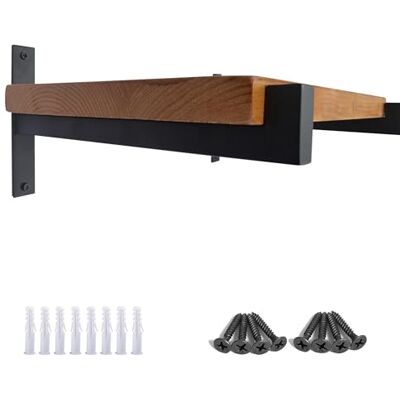OVOV 2 Pcs Floating Shelf Bracket 12 Inch Heavy Duty Black Wall Brackets for Shelves Industrial Shelving Brackets Metal Shelf Support with Lip OVOV 2 Pcs Floating Shelf Bracket 12 Inch Heavy Duty Black Wall Brackets for Shelves Industrial Shelving Brackets Metal Shelf Support with Lip