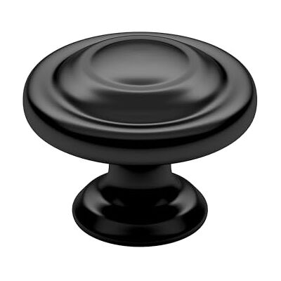 RICHELIEU Hardware BP10734900 Traditional Metal Knob-1073, Matte Black, 1 1/4-in RICHELIEU Hardware BP10734900 Traditional Metal Knob-1073, Matte Black, 1 1/4-in